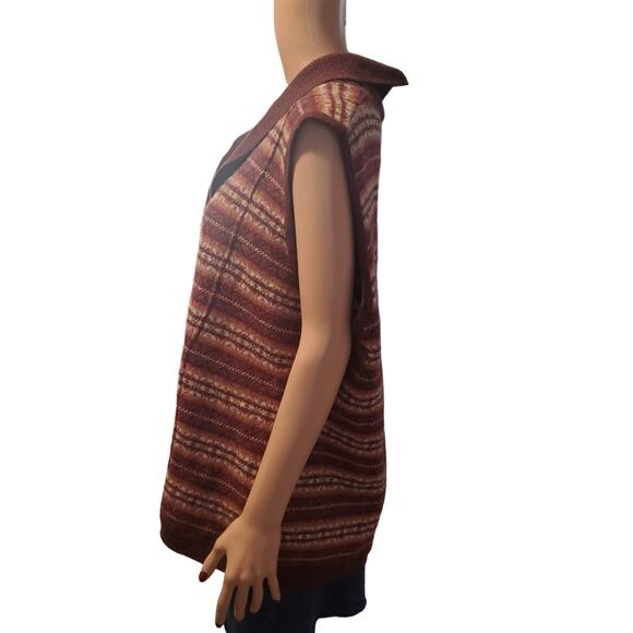 Woolrich Size 2XL Vest 100% Lambs Wool Button Red Fair Isle Collar Malbringo - Picture 4 of 9